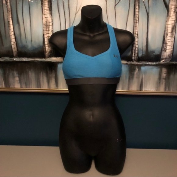 🎉4 for $20 🎉 Under Armour Blue & Grey Mid ImpactGet Set Go Sports Bra Size 34A - Picture 5 of 7